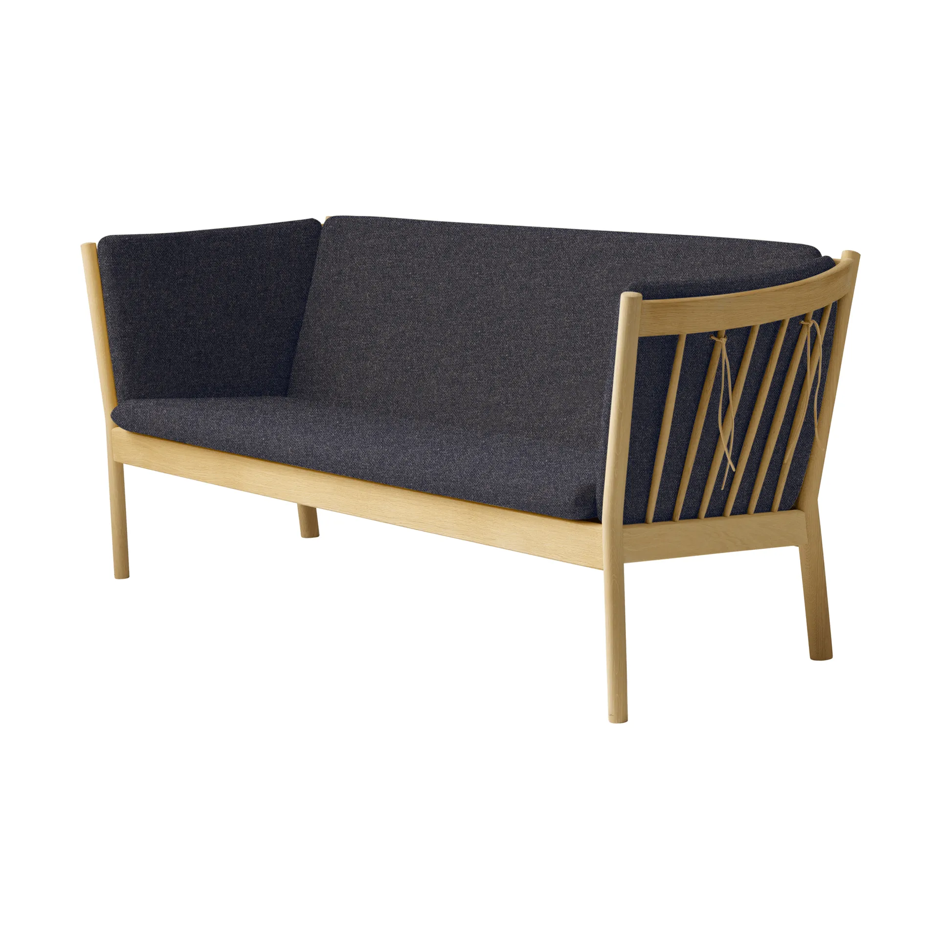 J149 Sofa, Stoff dunkelgrau-lackierte Eiche, 3-Sitzer FDB Møbler