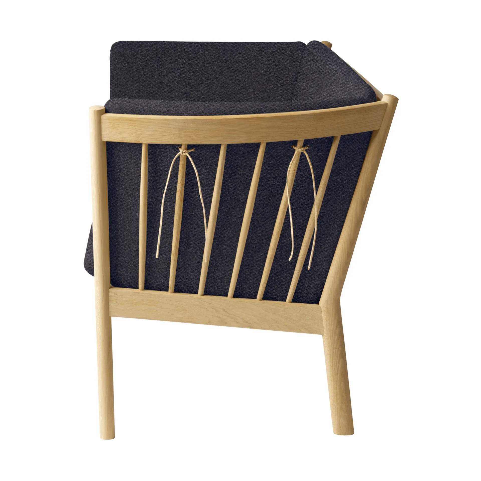 J149 Sofa, Stoff dunkelgrau-lackierte Eiche, 3-Sitzer FDB Møbler