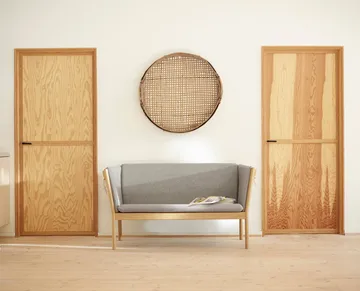 J149 Sofa - Stoff grün lackierte Eiche, 3-Sitzer - FDB Møbler