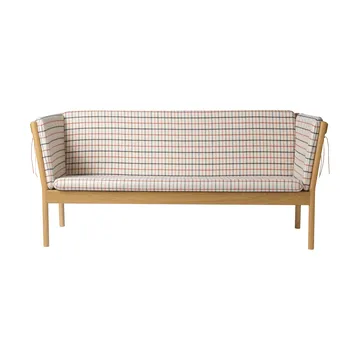 J149 Sofa - Stoff rot lackierte Eiche, 3-Sitzer - FDB Møbler
