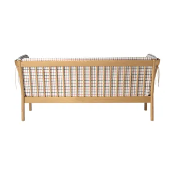 J149 Sofa - Stoff rot lackierte Eiche, 3-Sitzer - FDB Møbler