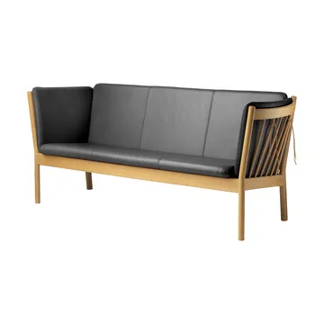 J149 Sofa - Stoff schwarz lackierte Eiche, 3-Sitzer - FDB Møbler