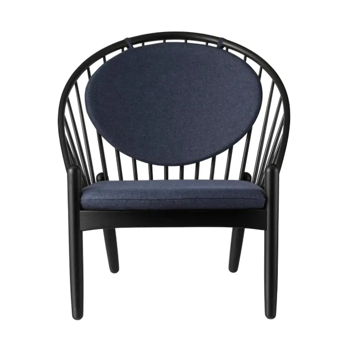 J166 Jørna Stuhl, Black painted oak-dark blue FDB Møbler