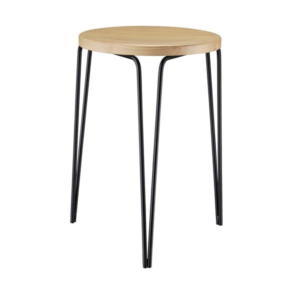 J179 Skjern Hocker - Steel black painted-ash nature oiled - FDB Møbler