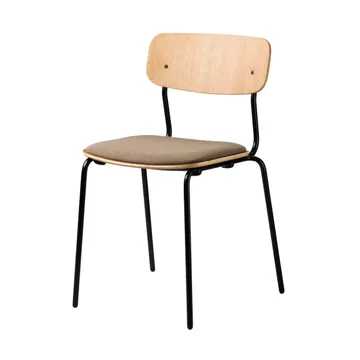 J182 Holmen Stuhl - Oak Furnier-black legs-taupe - FDB Møbler