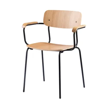 J183 Holmen Armlehnstuhl - Oak Furnier-black legs - FDB Møbler
