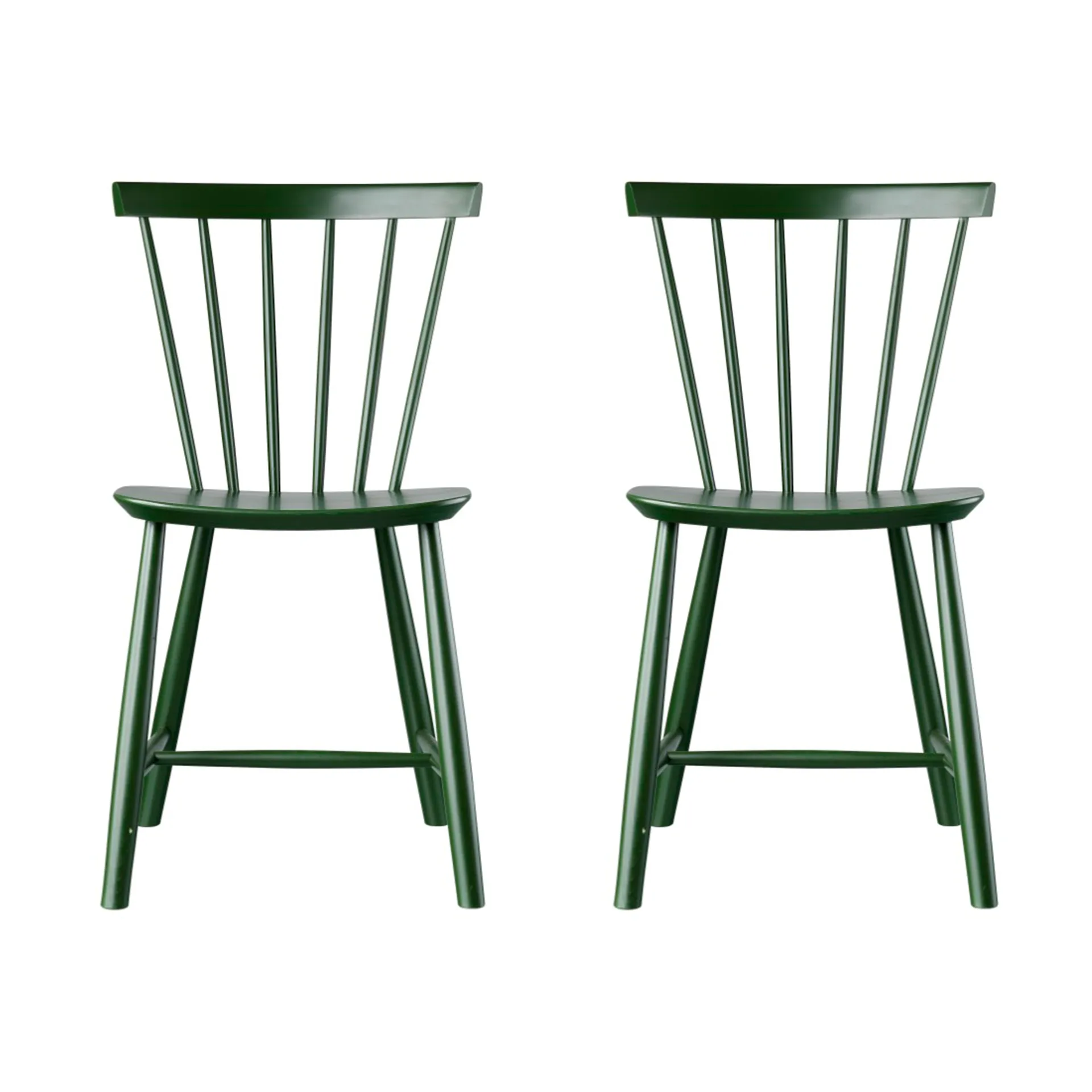 J46 Stuhl, Buche bottle green lackiert, 2er Pack,  FDB Møbler