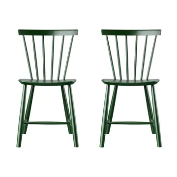 J46 Stuhl, Buche bottle green lackiert, 2er Pack - FDB Møbler