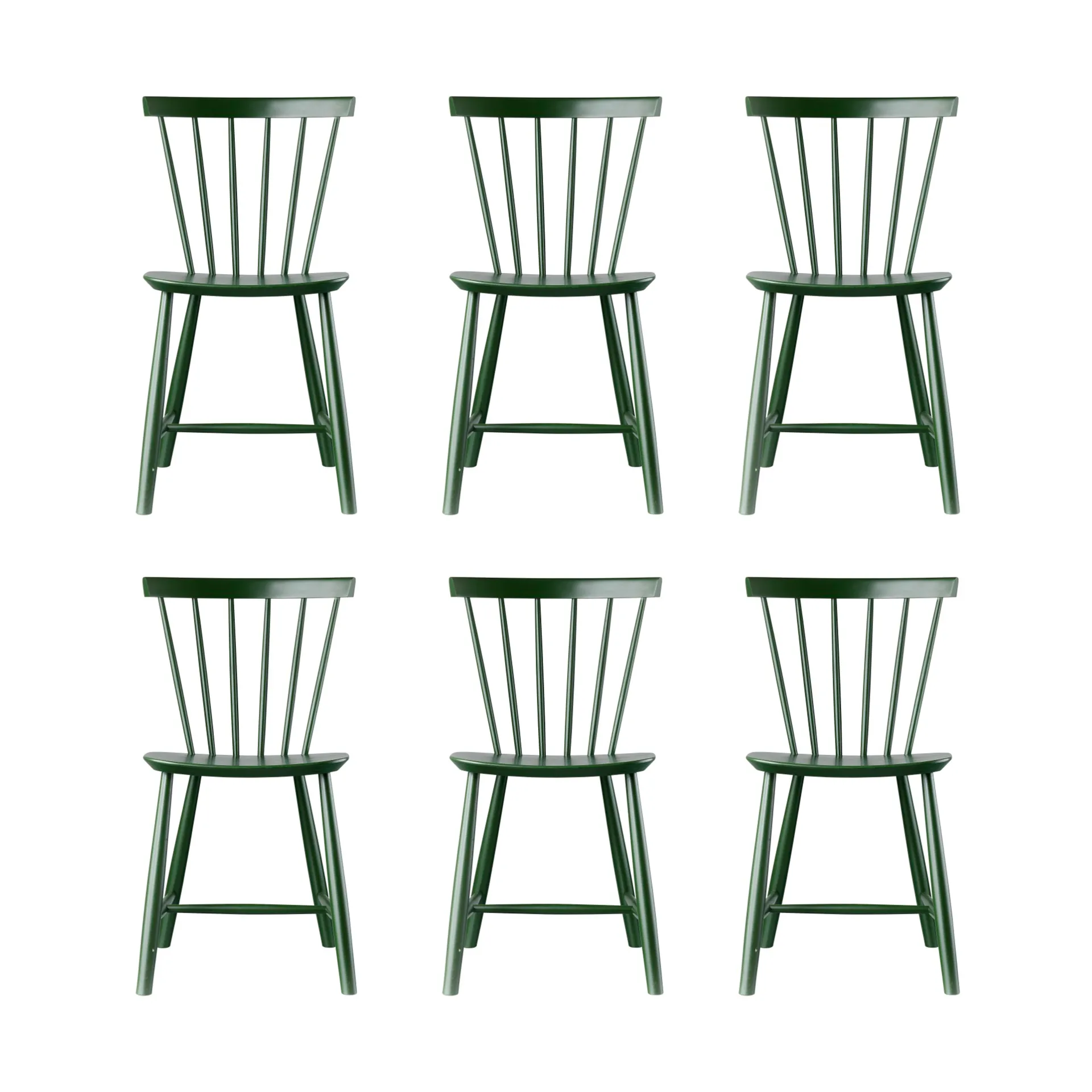 J46 Stuhl, Buche bottle green lackiert, 6er Pack,  FDB Møbler