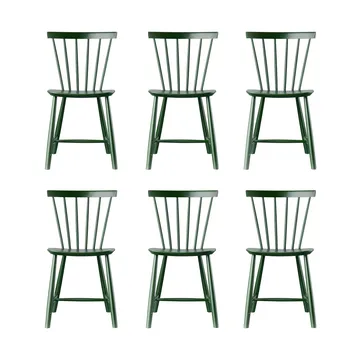 J46 Stuhl, Buche bottle green lackiert, 6er Pack - FDB Møbler