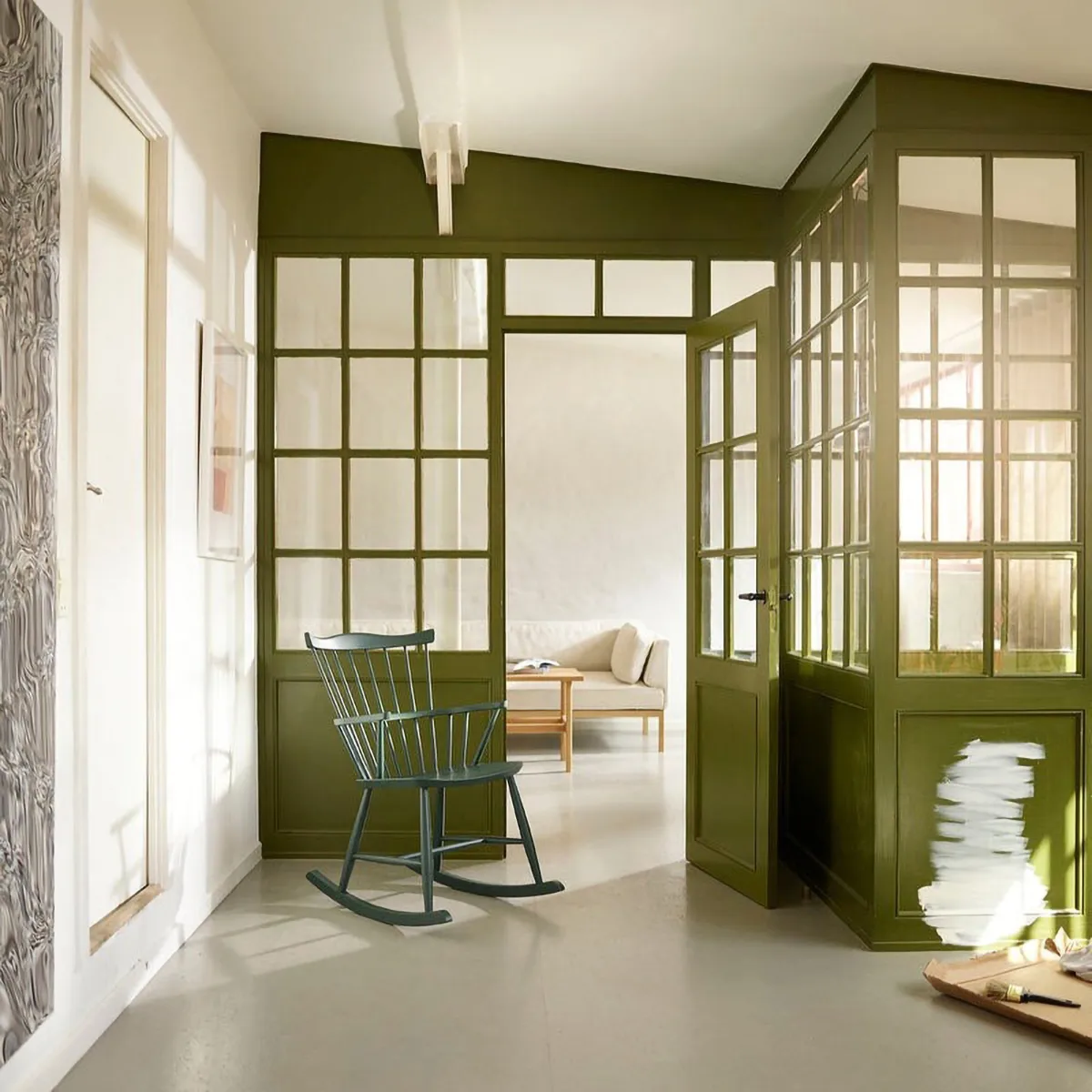 J52G Schaukelstuhl, Black green FDB Møbler