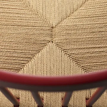 J80 Stuhl - Ruby red beech-paper cord - FDB Møbler