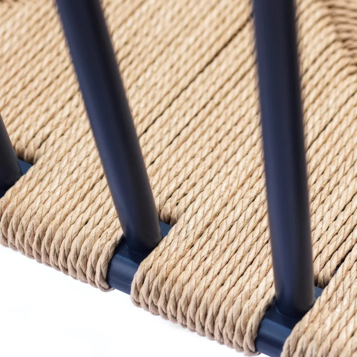 J80 Stuhl, Steel blue beech-paper cord FDB Møbler