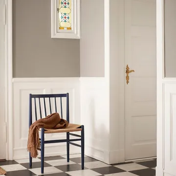 J80 Stuhl - Steel blue beech-paper cord - FDB Møbler