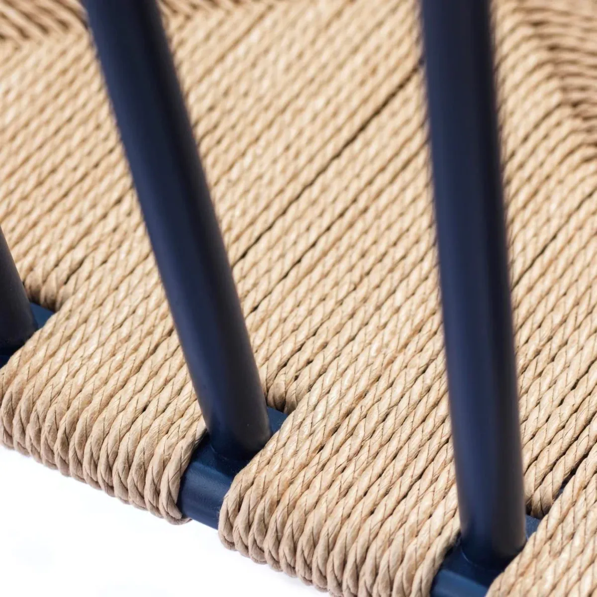 J81 Sessel, Steel blue beech-paper cord FDB Møbler