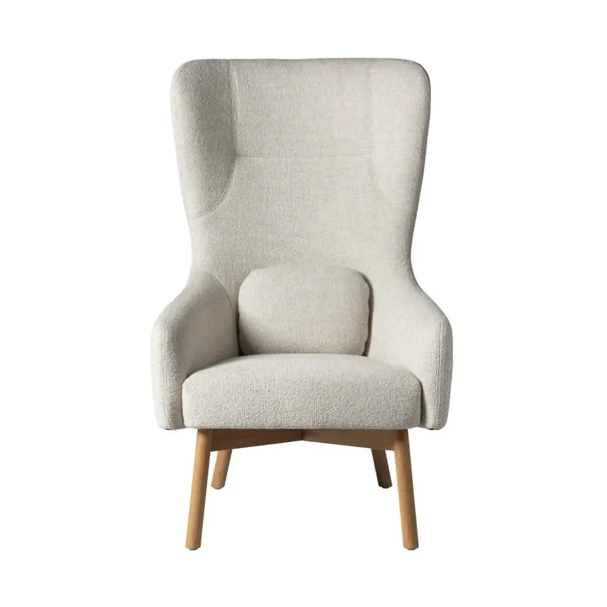 L35 Gesja Wing Chair Sessel, Beige-lacquered oak FDB Møbler