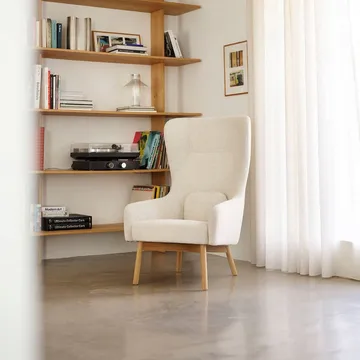 L35 Gesja Wing Chair Sessel - Beige-lacquered oak - FDB Møbler