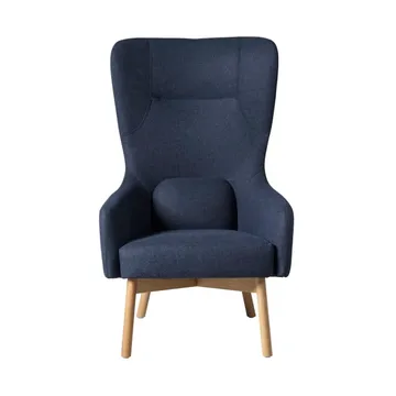 L35 Gesja Wing Chair Sessel - Dark blue-lacquered oak - FDB Møbler