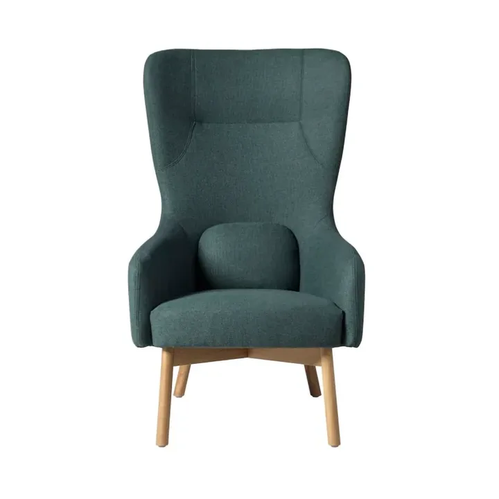 L35 Gesja Wing Chair Sessel - Green-lacquered oak - FDB Møbler