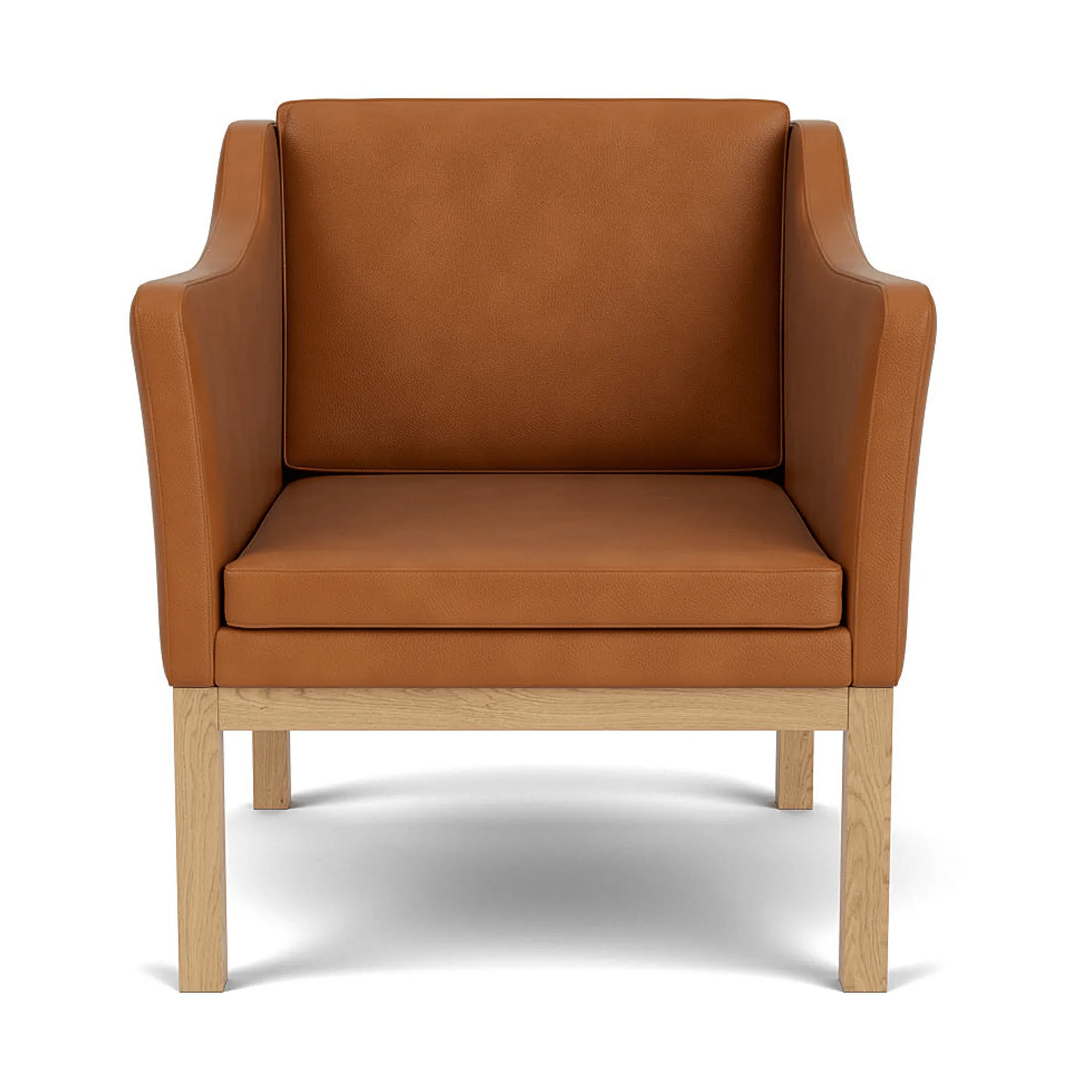 L46 MK155 easy chair Sessel, Lackierte Eiche-Leder Cognac FDB Møbler