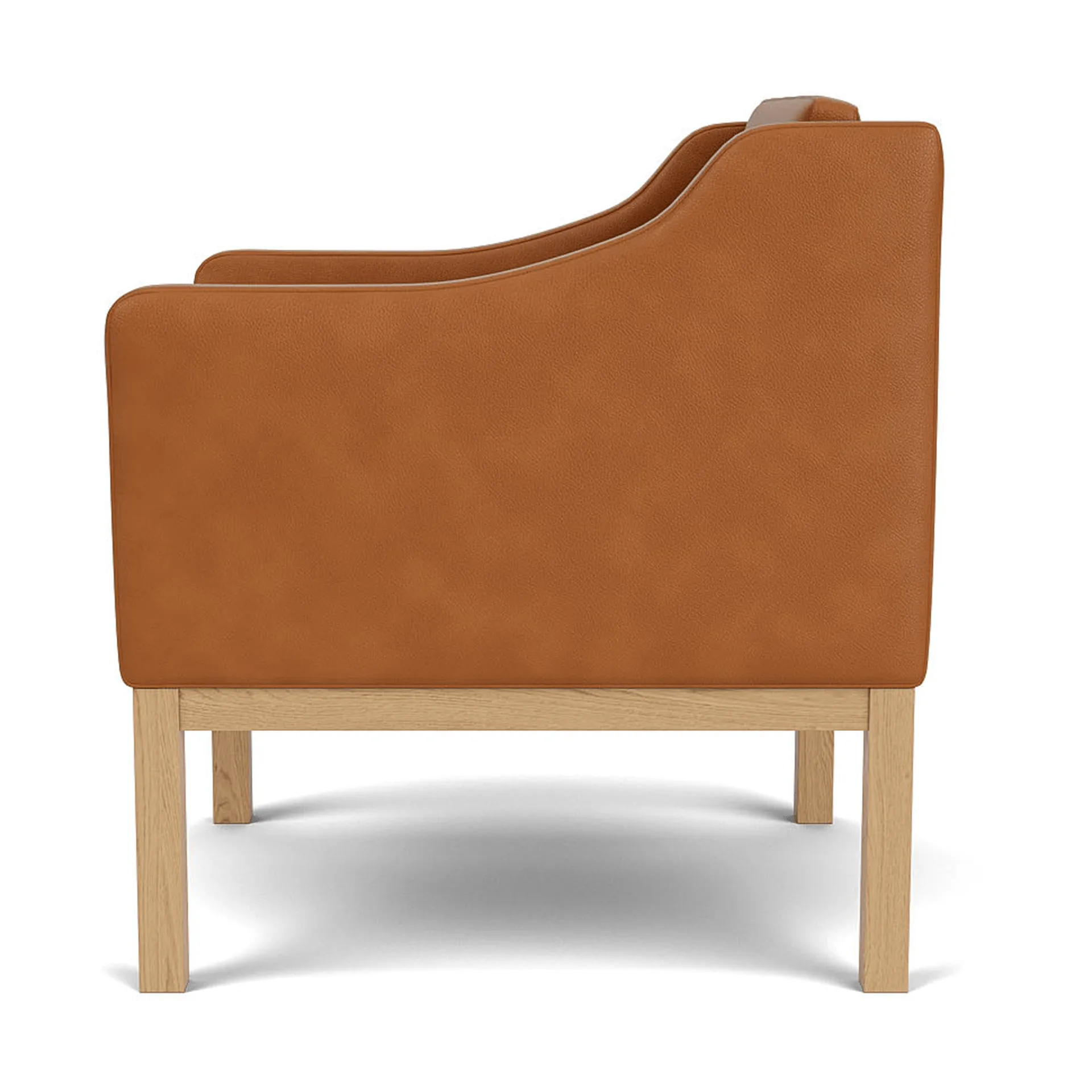 L46 MK155 easy chair Sessel, Lackierte Eiche-Leder Cognac FDB Møbler