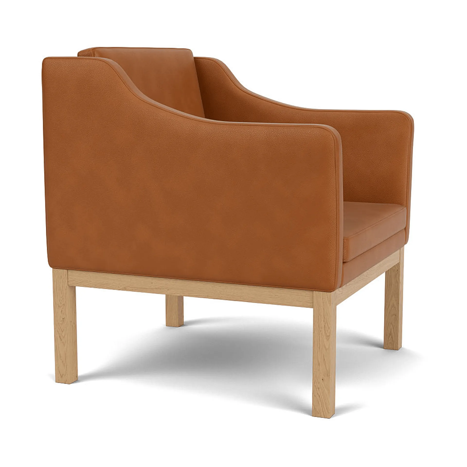 L46 MK155 easy chair Sessel, Lackierte Eiche-Leder Cognac FDB Møbler