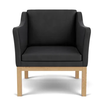 L46 MK155 easy chair Sessel - Lackierte Eiche-Leder schwarz - FDB Møbler