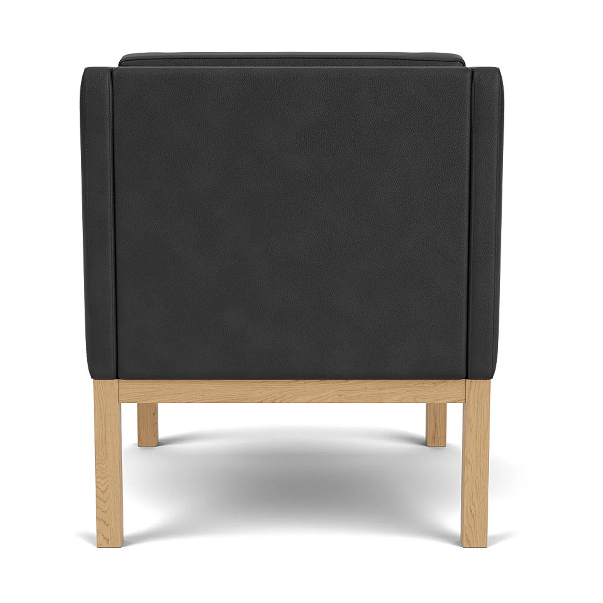 L46 MK155 easy chair Sessel, Lackierte Eiche-Leder schwarz FDB Møbler