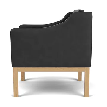 L46 MK155 easy chair Sessel - Lackierte Eiche-Leder schwarz - FDB Møbler