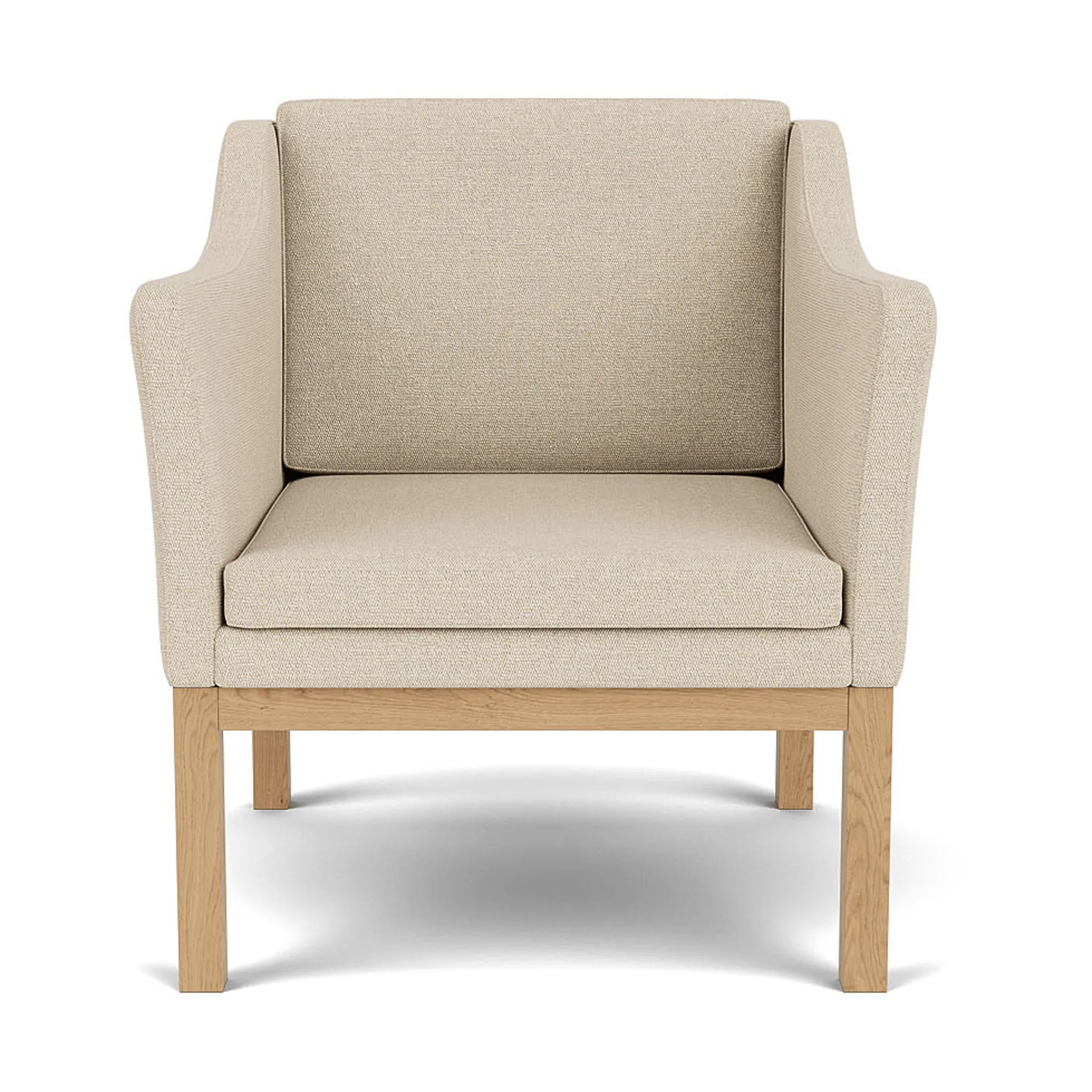 L46 MK155 easy chair Sessel, Lackierte Eiche-Stoff beige FDB Møbler