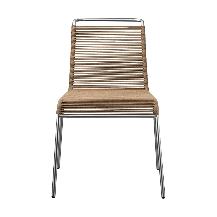 M20 Teglgård Cord Chair Stuhl, Brown mixed-stainless steel FDB Møbler