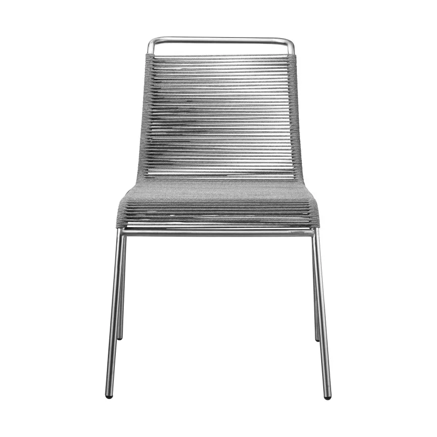 M20 Teglgård Cord Chair Stuhl, Light grey mixed-stainless steel FDB Møbler