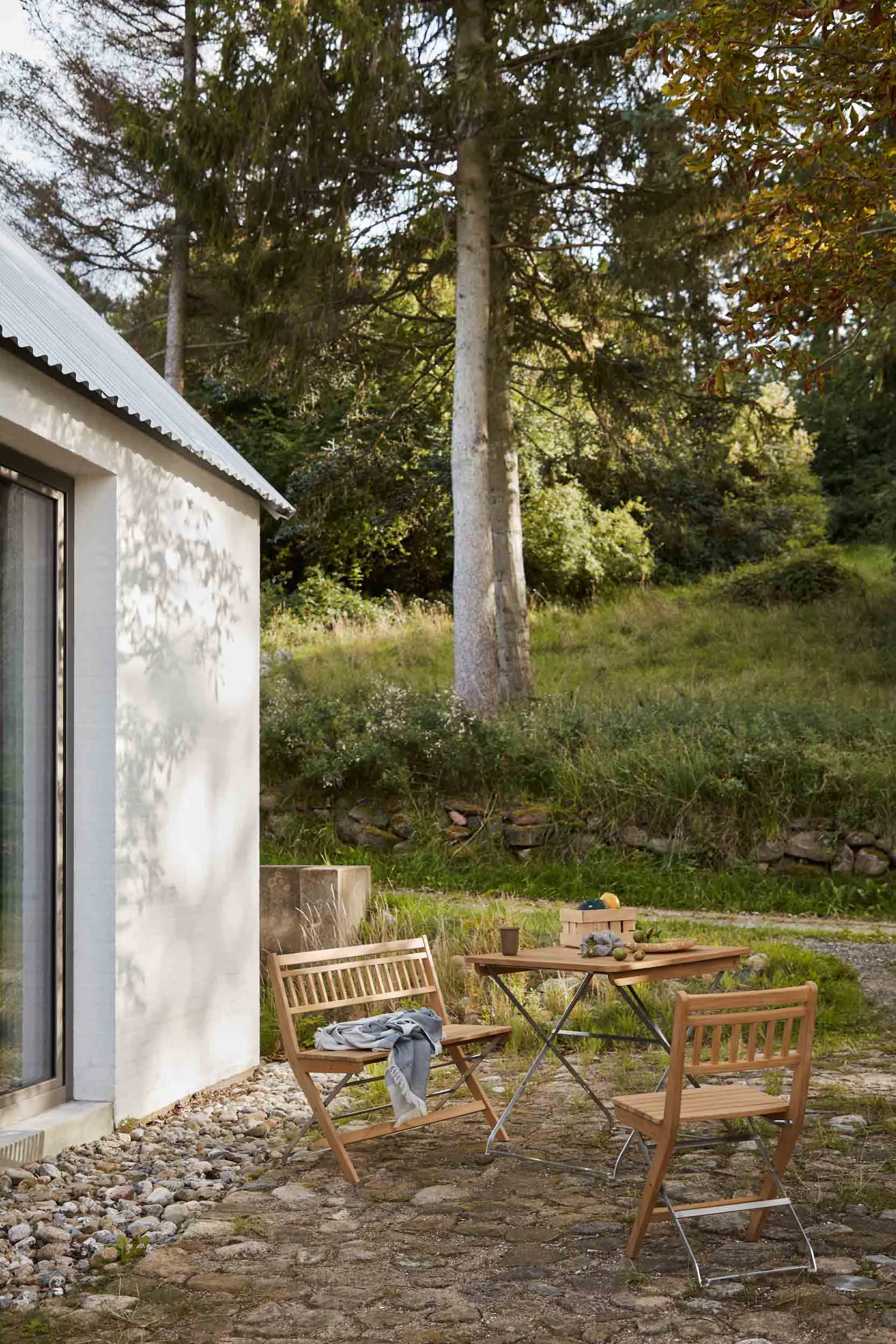 M23 Lilleø Balkonstuhl, Teak-rostfreier Stahl FDB Møbler