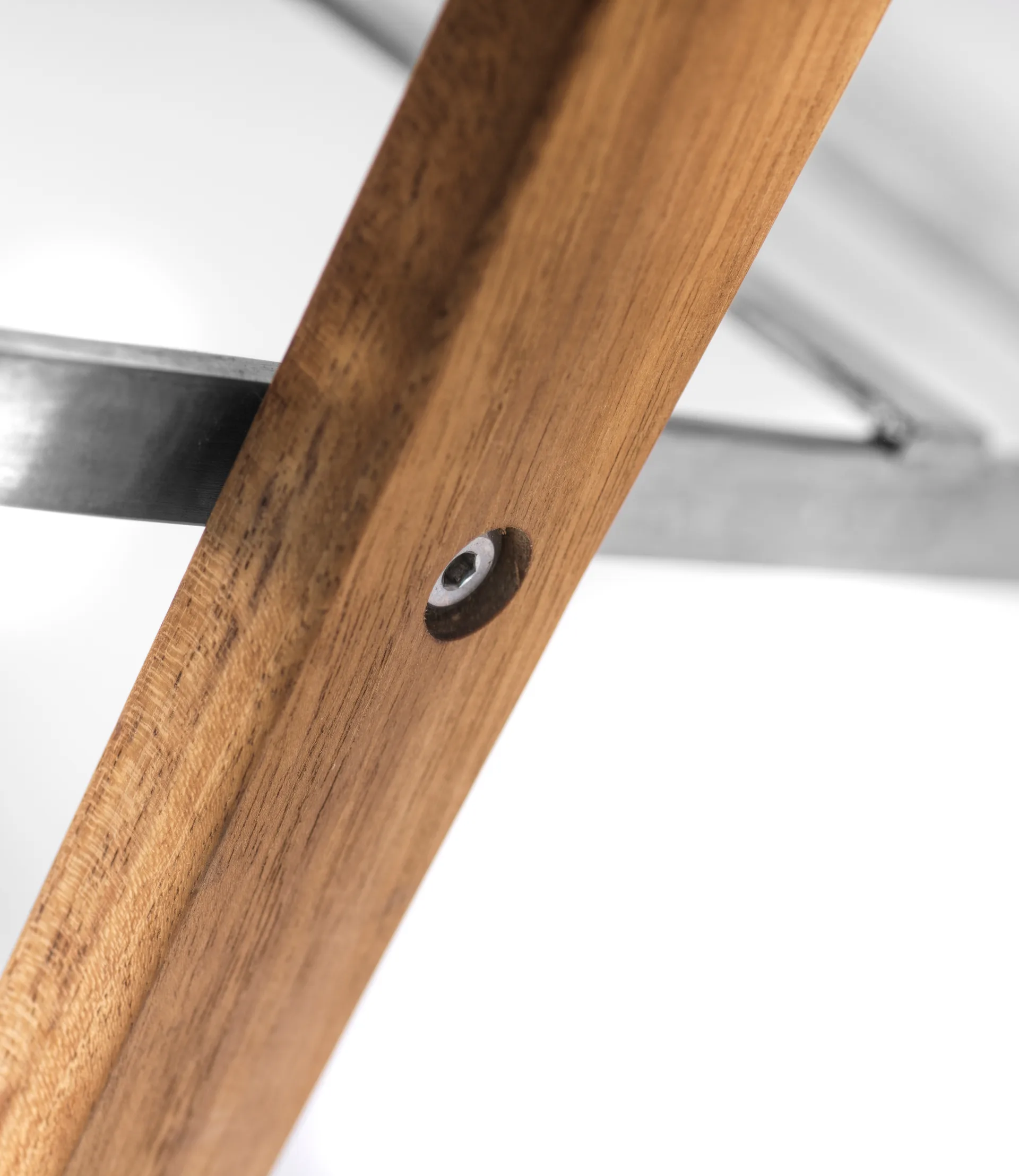 M24 Lilleø Balkonsitzbank, Teak-rostfreier Stahl FDB Møbler