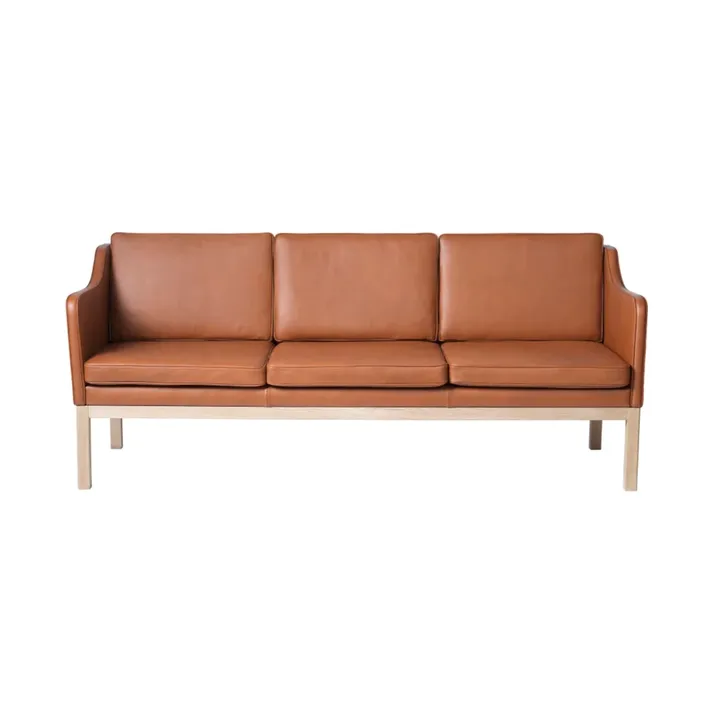 MK46 Mogens Koch 3-sitziges Sofa - Lacquered oak-cognac leather - FDB Møbler