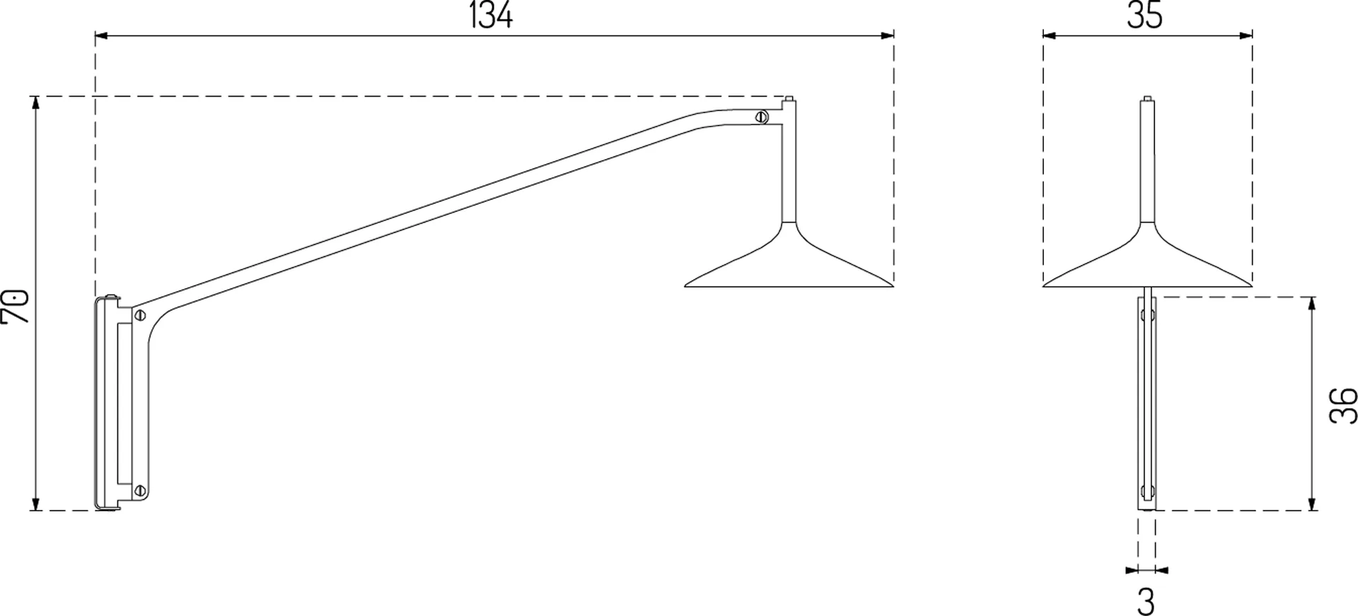 U17 Hasle Wandleuchte, Oyster white, 134 cm FDB Møbler