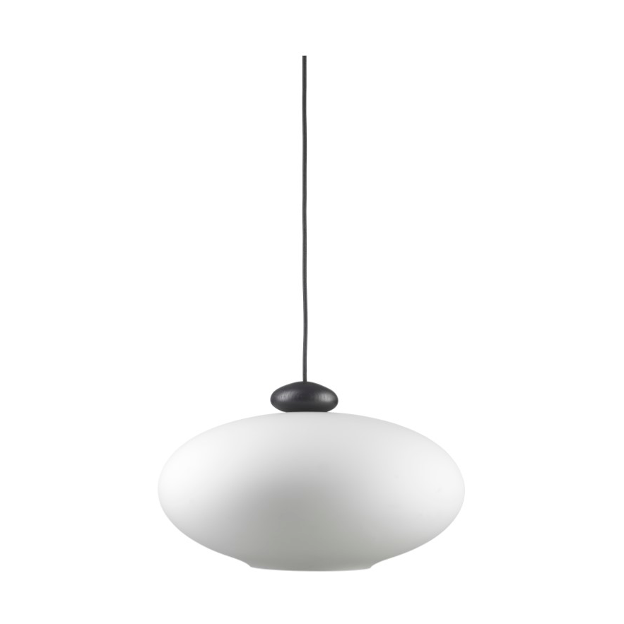 FDB Møbler U3 Hiti Pendelleuchte Opal glass-oak black painted