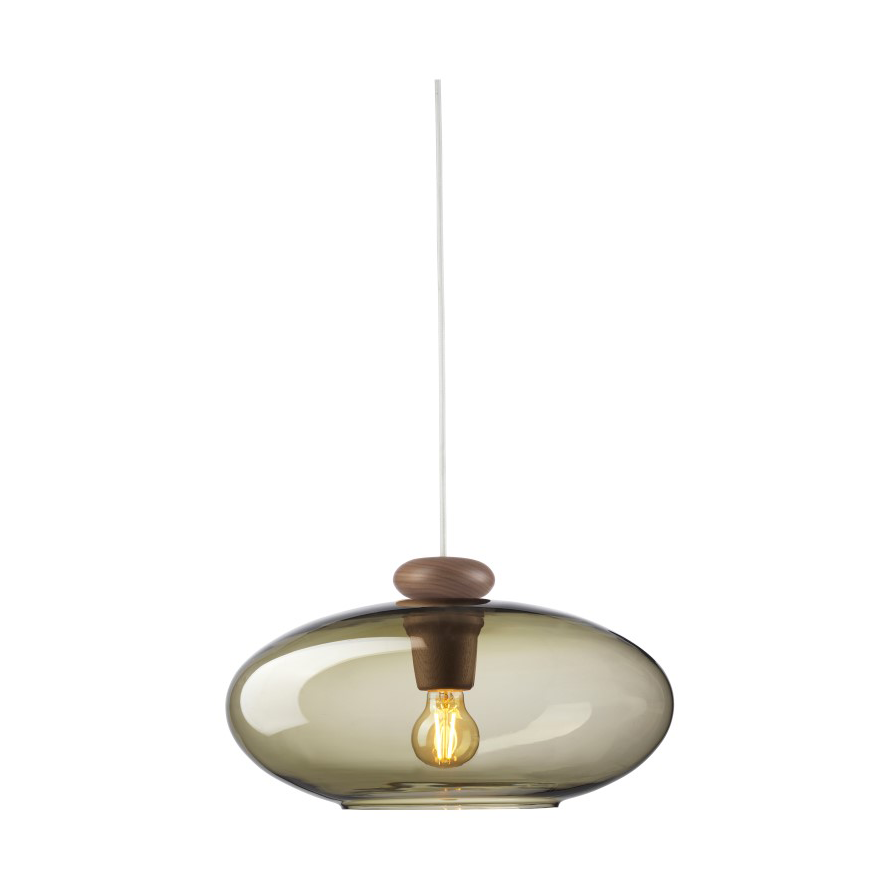 FDB Møbler U3 Hiti Pendelleuchte Smokey grey-walnut nature lacquered