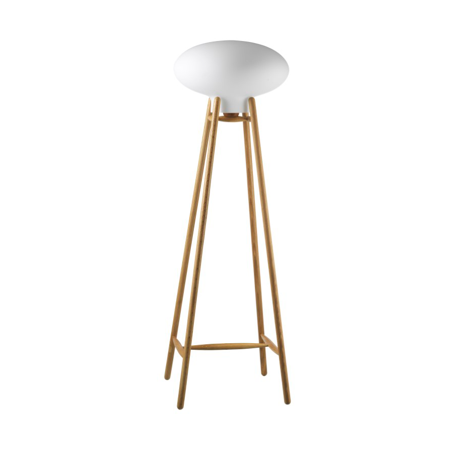 FDB Møbler U5 Hiti Stehleuchte Opal glass-oak nature lacquered