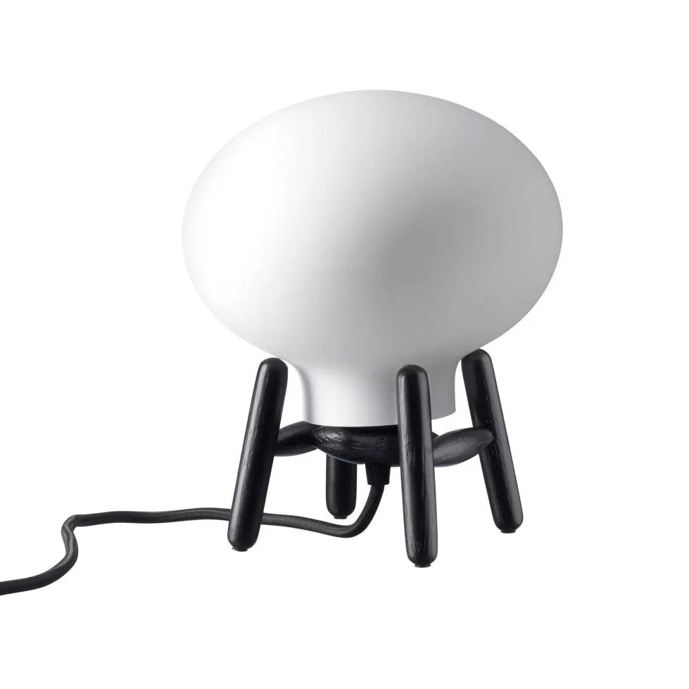 FDB Møbler U6 Hiti Mini Tischleuchte Opal glass-oak black painted