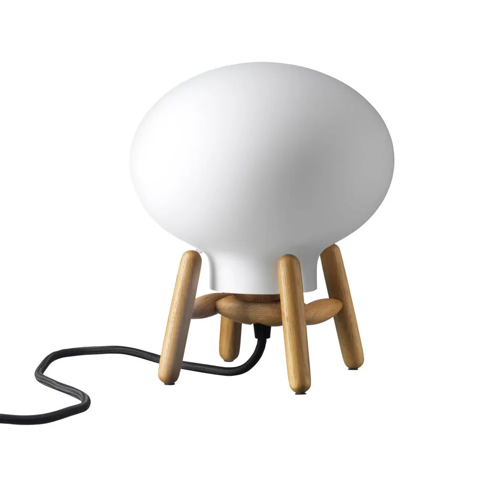 FDB Møbler U6 Hiti Mini Tischleuchte Opal glass-oak nature lacquered