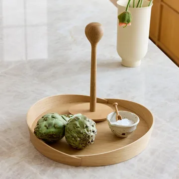 V43 Top Tablett Ø38 cm - Lacquered oak - FDB Møbler