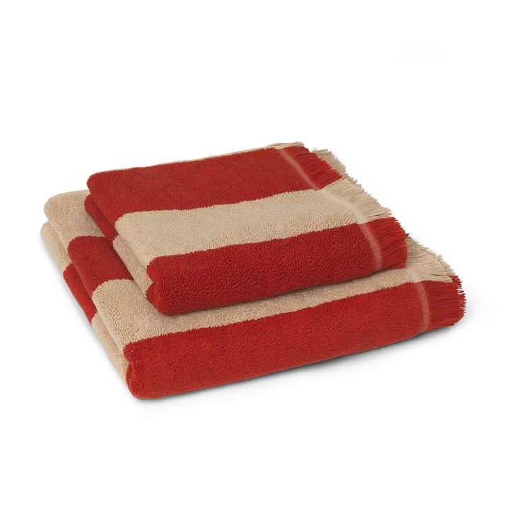 Alee Handtuch 50 x 100cm, Light camel-red Ferm Living