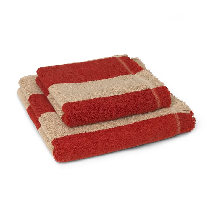 Alee Handtuch 70 x 140cm, Light camel-red Ferm Living
