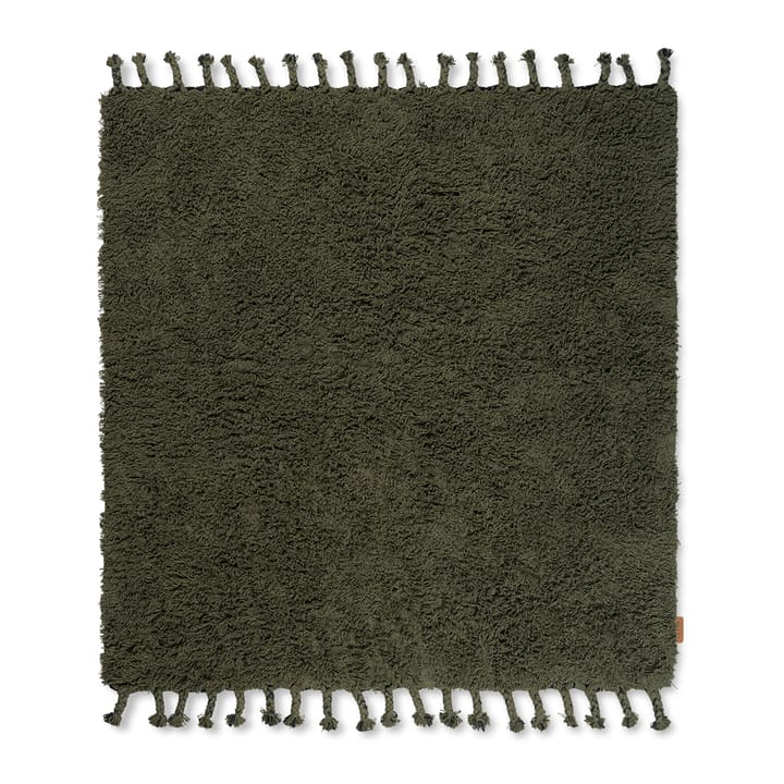 Amass long pile Teppich 140 x 140cm - Olive - Ferm LIVING