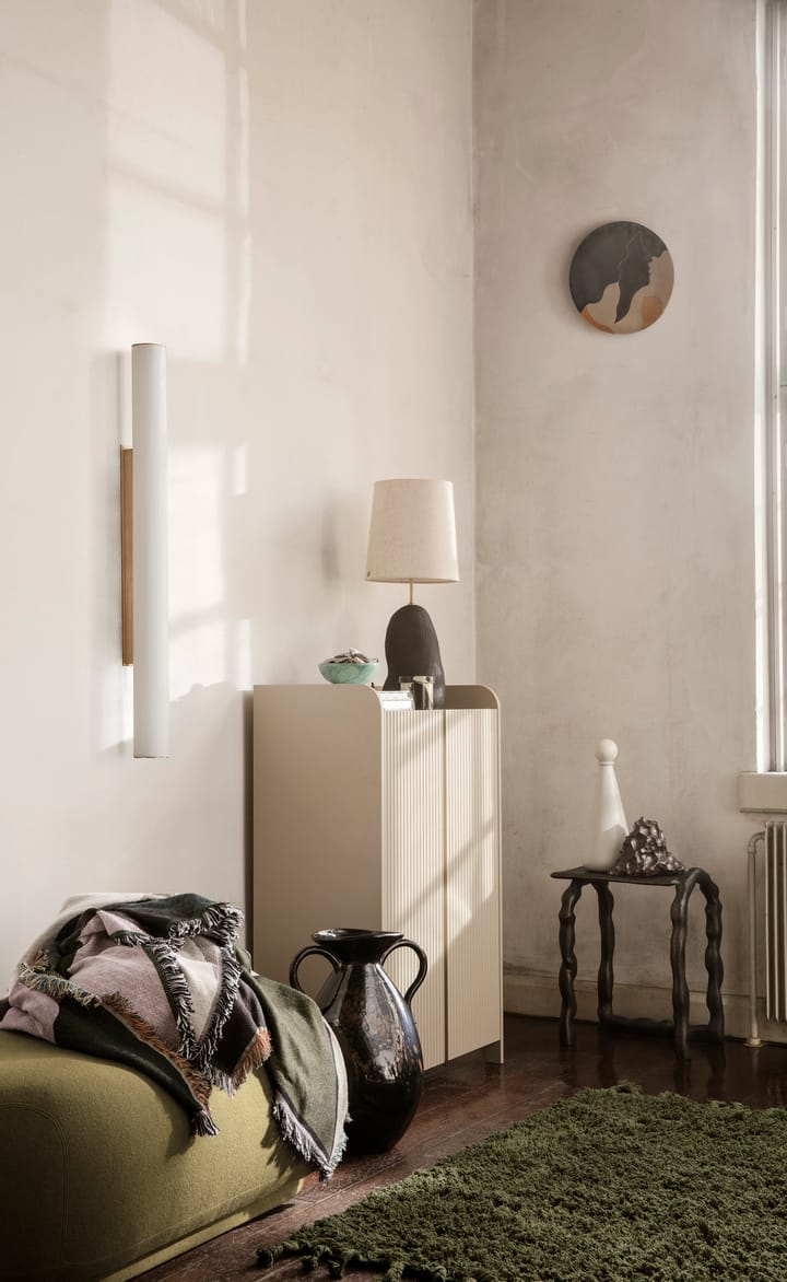 Amass long pile Teppich 140 x 140cm, Olive Ferm Living