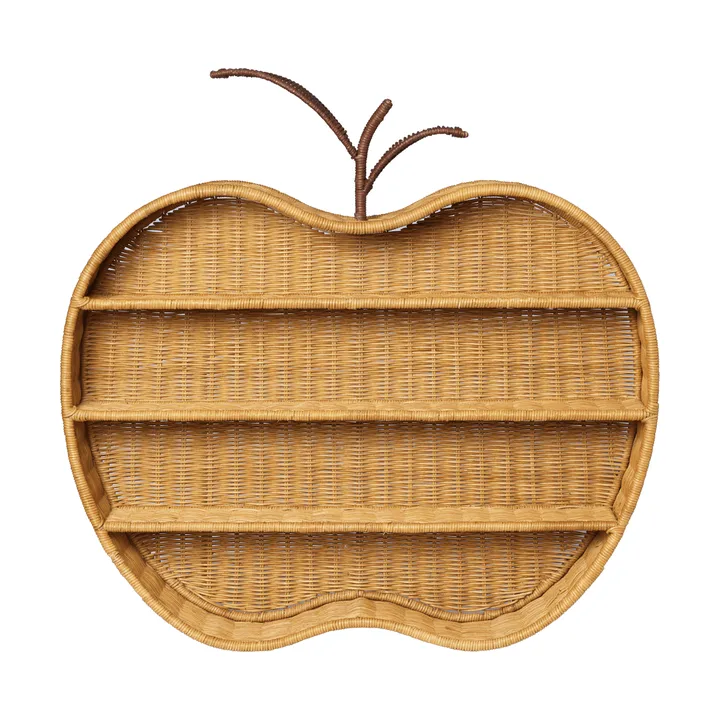 Apple geflochtenes Wandregal - Natur, 70x12,5x68 cm - Ferm Living