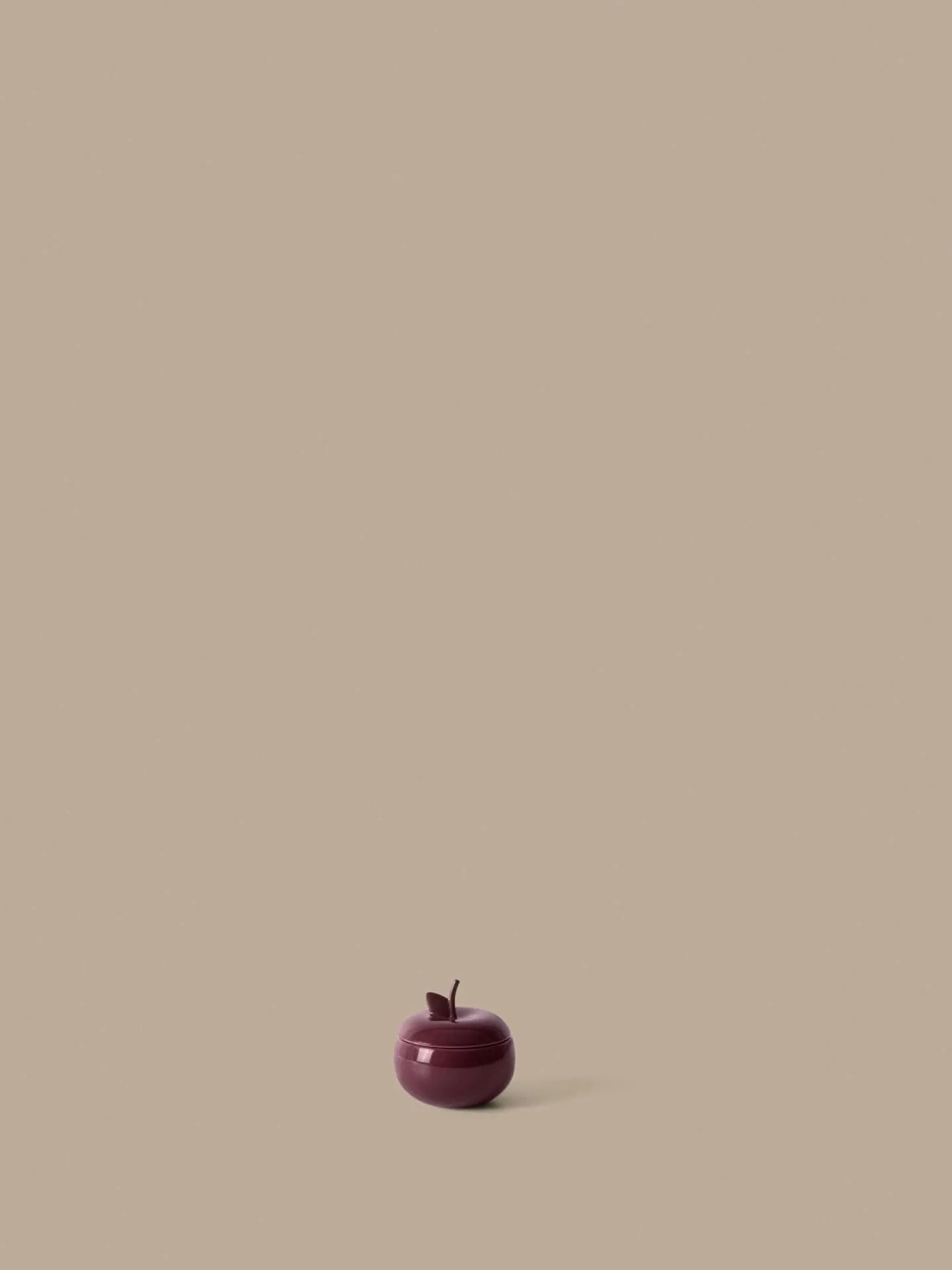 Apple Keramikschüssel mit Deckel, Dunkelrot, Ø9,5 cm Ferm Living