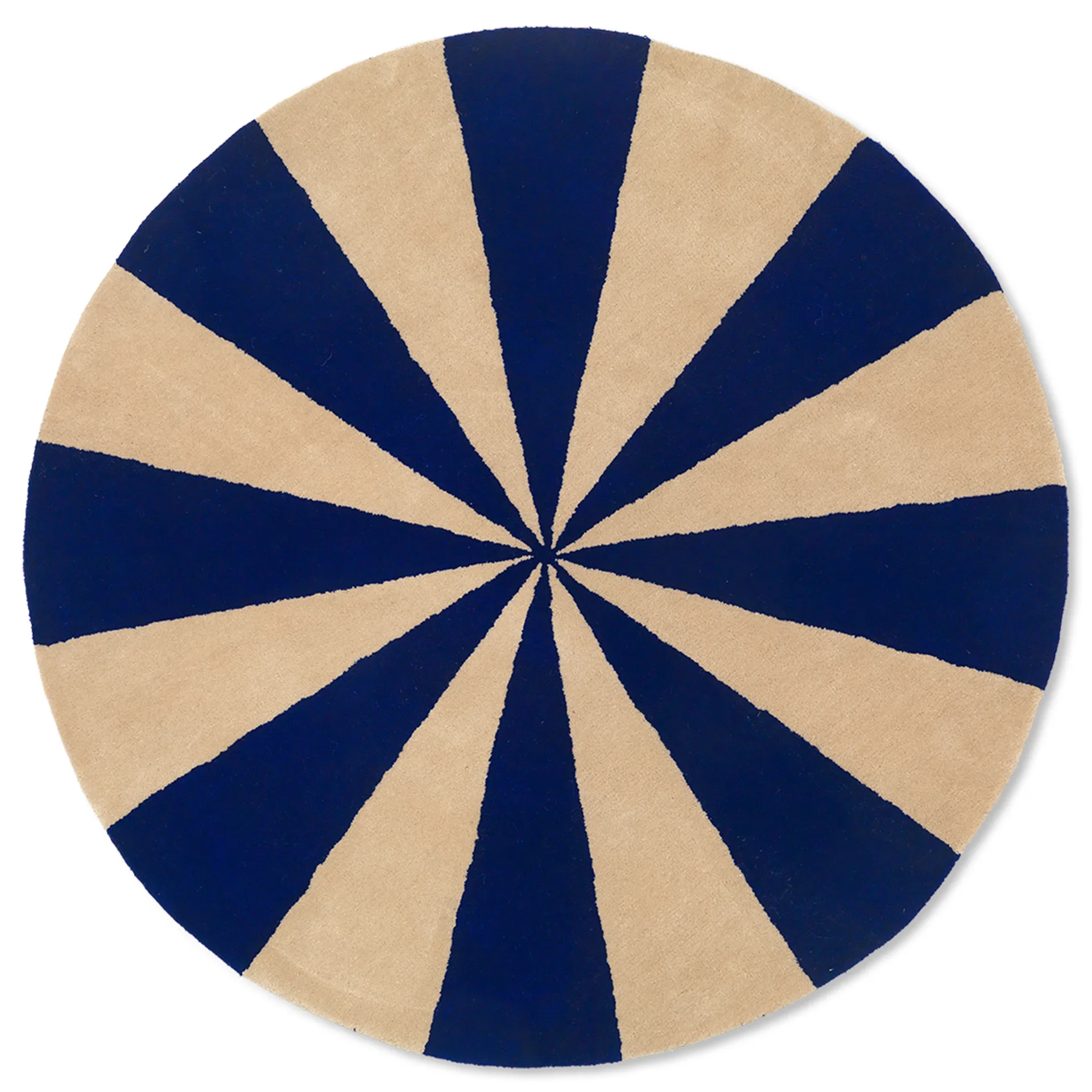 Arch handgetufteter Teppich Ø130cm, Bright blue-Off white Ferm Living