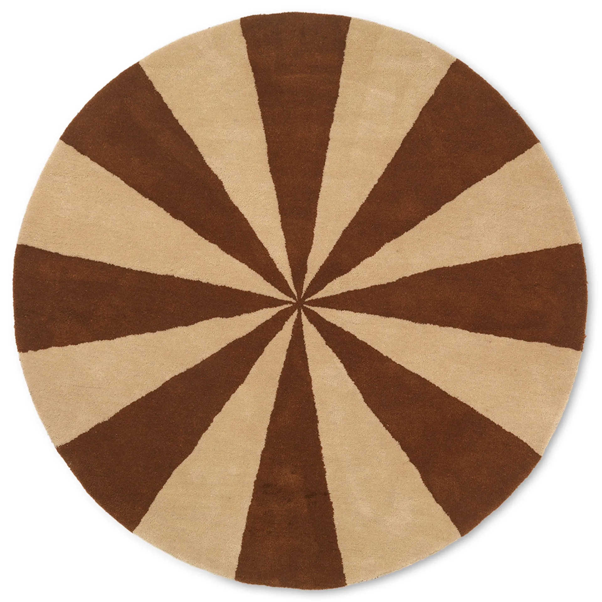 Arch handgetufteter Teppich Ø130cm, Dark brick-Off white Ferm Living